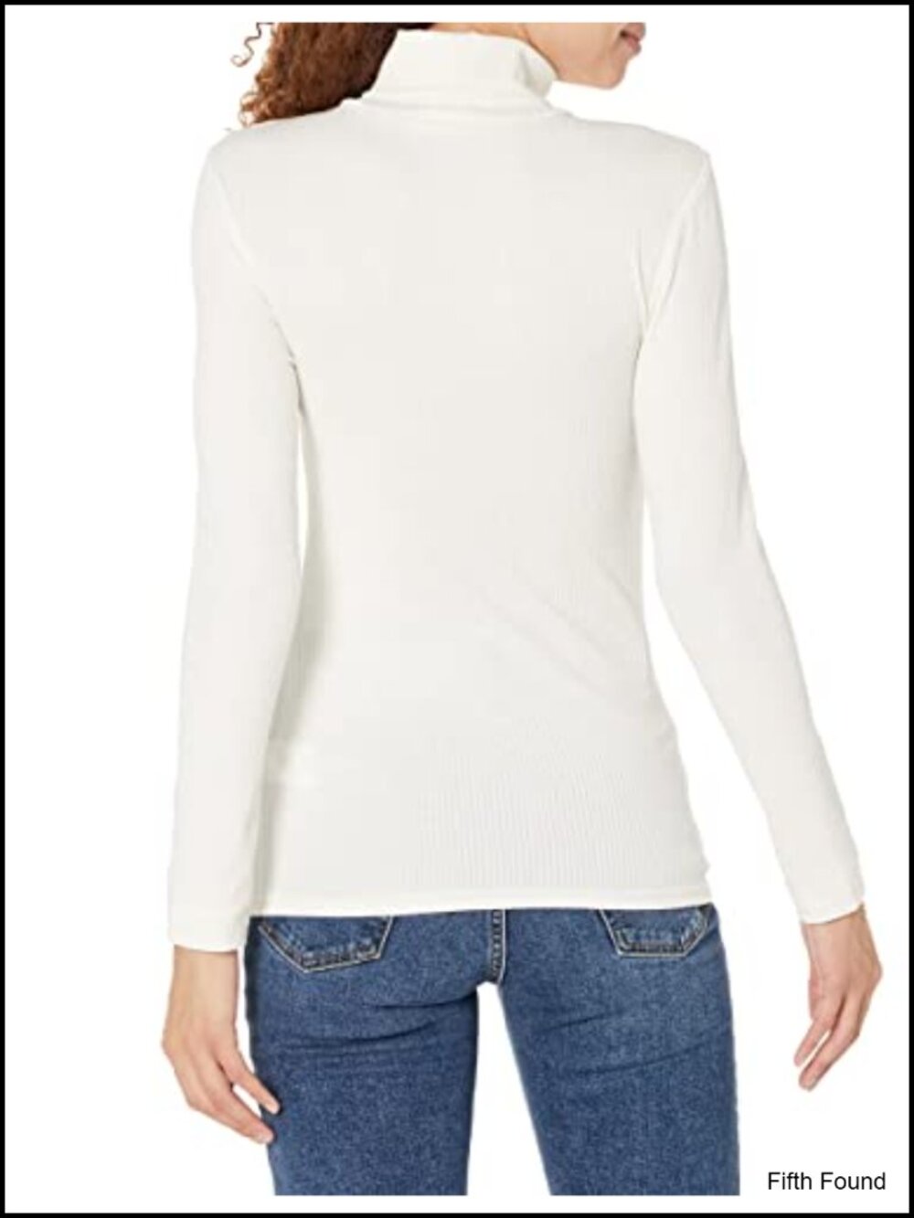 Slim-Fit Cotton Modal Rib Turtleneck Long Sleeve Layering Top - Picture 2 of 6